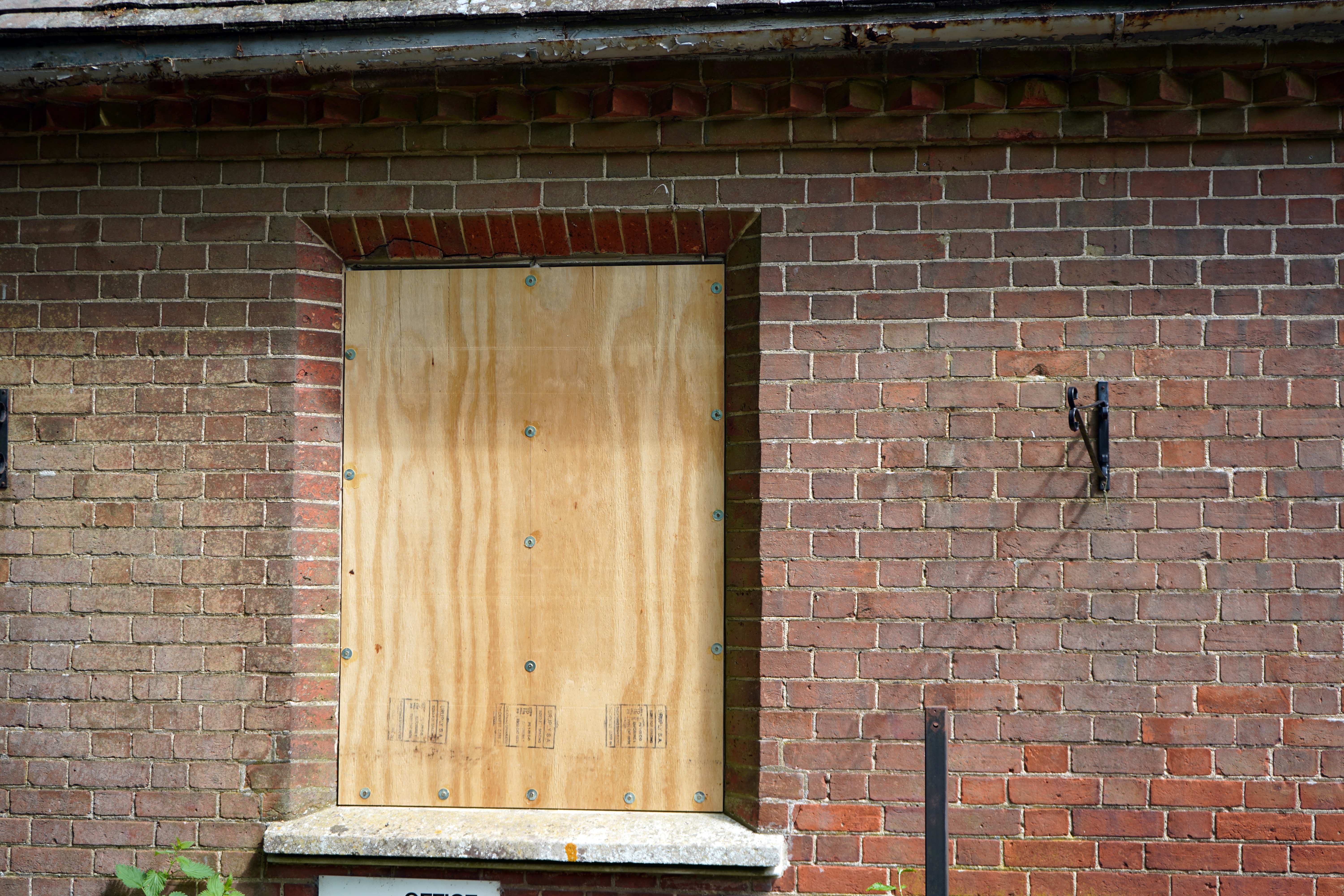 Boarded up window