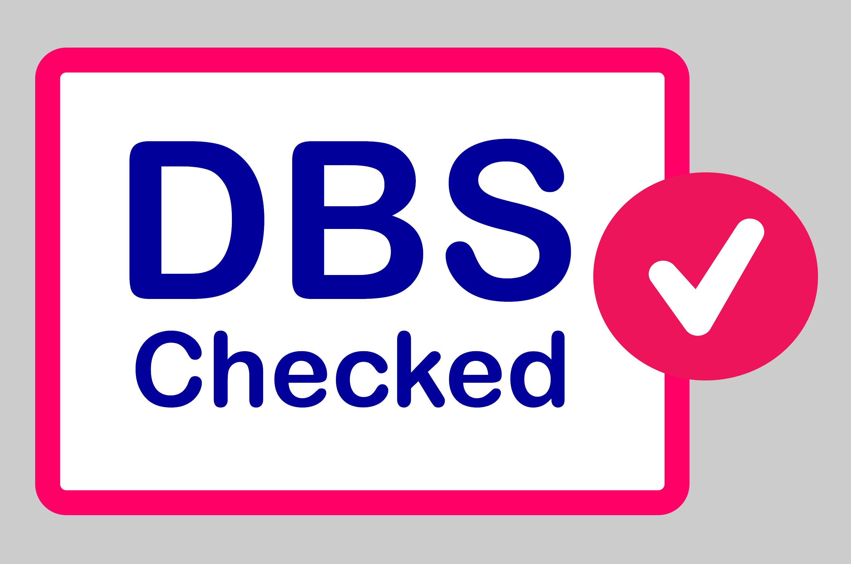 Disclosure and Barring Service (DBS) Checked Button Isolated on Grey Background Disclosure and Barring Service (DBS) Checked Button Isolated on Grey Background