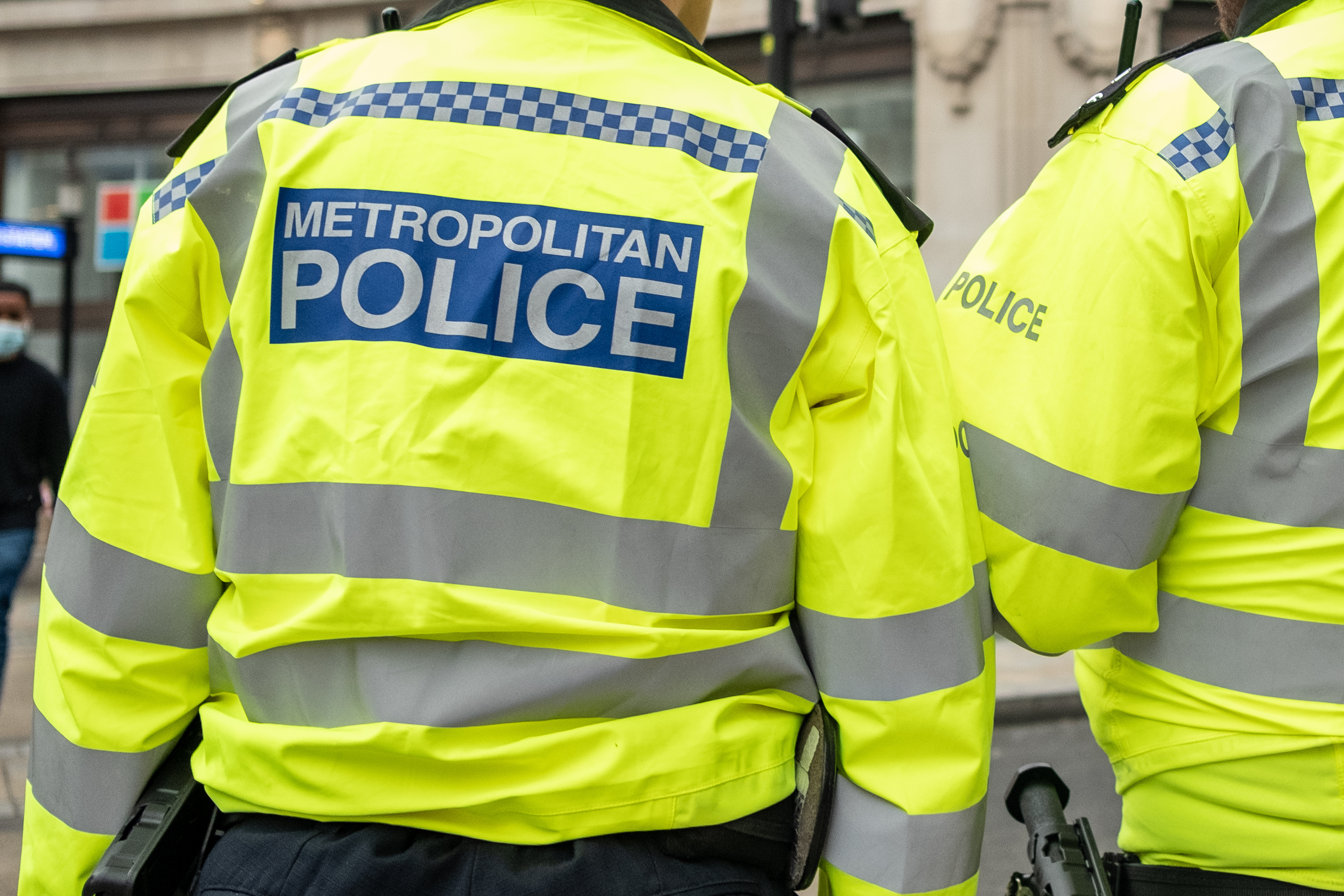London- London Metropolitan police officers patrolling the streets London- London Metropolitan police officers patrolling the streets